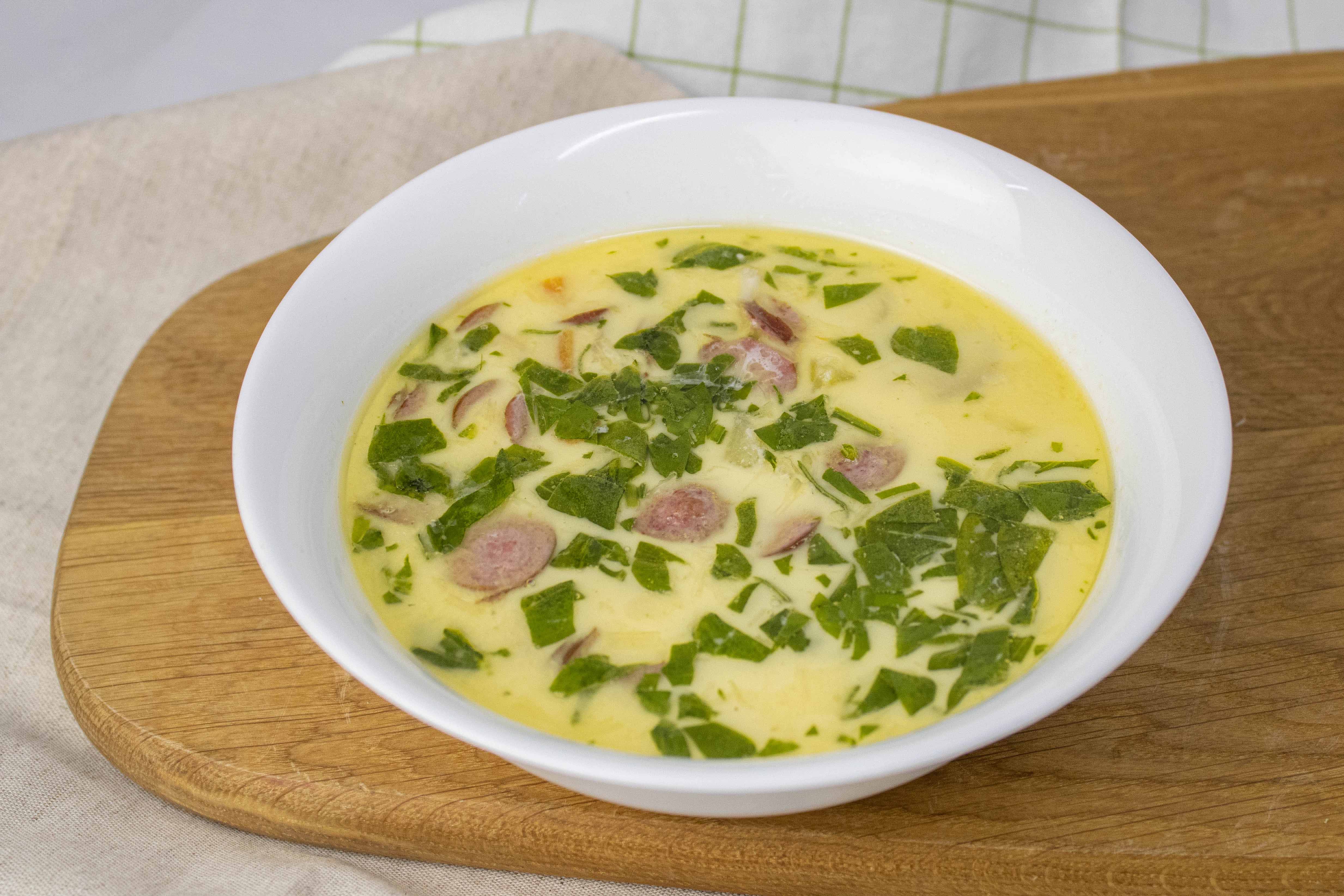 Позиции сервиса суп сырный с колбасками от dobraya.su